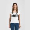 Ladies Slim Fit V Neck Poly-Rich Tee Thumbnail