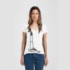 Ladies Slim Fit V Neck Poly-Rich Tee Thumbnail