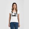 Ladies Slim Fit V Neck Poly-Rich Tee Thumbnail