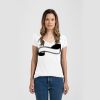 Ladies Slim Fit V Neck Poly-Rich Tee Thumbnail