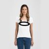 Ladies Slim Fit V Neck Poly-Rich Tee Thumbnail