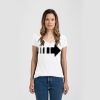 Ladies Slim Fit V Neck Poly-Rich Tee Thumbnail