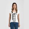 Ladies Slim Fit V Neck Poly-Rich Tee Thumbnail