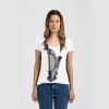 Ladies Slim Fit V Neck Poly-Rich Tee Thumbnail