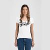 Ladies Slim Fit V Neck Poly-Rich Tee Thumbnail