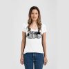 Ladies Slim Fit V Neck Poly-Rich Tee Thumbnail