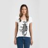 Ladies Slim Fit V Neck Poly-Rich Tee Thumbnail