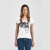 Ladies Slim Fit V Neck Poly-Rich Tee Thumbnail