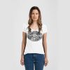 Ladies Slim Fit V Neck Poly-Rich Tee Thumbnail