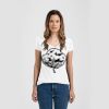 Ladies Slim Fit V Neck Poly-Rich Tee Thumbnail