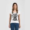 Ladies Slim Fit V Neck Poly-Rich Tee Thumbnail