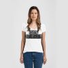 Ladies Slim Fit V Neck Poly-Rich Tee Thumbnail