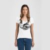 Ladies Slim Fit V Neck Poly-Rich Tee Thumbnail