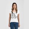 Ladies Slim Fit V Neck Poly-Rich Tee Thumbnail