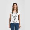 Ladies Slim Fit V Neck Poly-Rich Tee Thumbnail