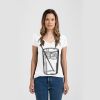 Ladies Slim Fit V Neck Poly-Rich Tee Thumbnail