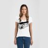 Ladies Slim Fit V Neck Poly-Rich Tee Thumbnail