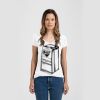 Ladies Slim Fit V Neck Poly-Rich Tee Thumbnail