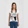 Ladies Slim Fit V Neck Poly-Rich Tee Thumbnail