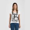 Ladies Slim Fit V Neck Poly-Rich Tee Thumbnail