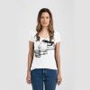 Ladies Slim Fit V Neck Poly-Rich Tee Thumbnail