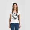 Ladies Slim Fit V Neck Poly-Rich Tee Thumbnail