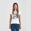 Ladies Slim Fit V Neck Poly-Rich Tee Thumbnail