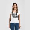 Ladies Slim Fit V Neck Poly-Rich Tee Thumbnail