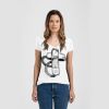 Ladies Slim Fit V Neck Poly-Rich Tee Thumbnail