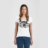 Ladies Slim Fit V Neck Poly-Rich Tee Thumbnail