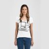 Ladies Slim Fit V Neck Poly-Rich Tee Thumbnail