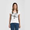 Ladies Slim Fit V Neck Poly-Rich Tee Thumbnail