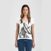 Ladies Slim Fit V Neck Poly-Rich Tee Thumbnail