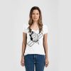 Ladies Slim Fit V Neck Poly-Rich Tee Thumbnail