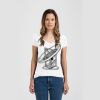 Ladies Slim Fit V Neck Poly-Rich Tee Thumbnail