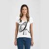 Ladies Slim Fit V Neck Poly-Rich Tee Thumbnail