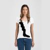 Ladies Slim Fit V Neck Poly-Rich Tee Thumbnail