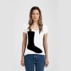 Ladies Slim Fit V Neck Poly-Rich Tee Thumbnail