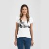 Ladies Slim Fit V Neck Poly-Rich Tee Thumbnail