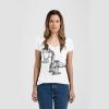 Ladies Slim Fit V Neck Poly-Rich Tee Thumbnail