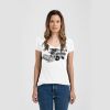 Ladies Slim Fit V Neck Poly-Rich Tee Thumbnail