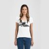 Ladies Slim Fit V Neck Poly-Rich Tee Thumbnail