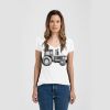 Ladies Slim Fit V Neck Poly-Rich Tee Thumbnail