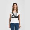 Ladies Slim Fit V Neck Poly-Rich Tee Thumbnail