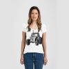 Ladies Slim Fit V Neck Poly-Rich Tee Thumbnail