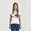 Ladies Slim Fit V Neck Poly-Rich Tee Thumbnail