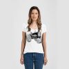 Ladies Slim Fit V Neck Poly-Rich Tee Thumbnail