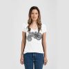 Ladies Slim Fit V Neck Poly-Rich Tee Thumbnail