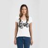 Ladies Slim Fit V Neck Poly-Rich Tee Thumbnail