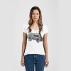 Ladies Slim Fit V Neck Poly-Rich Tee Thumbnail